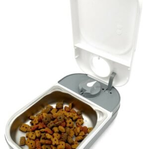 One-Meal Automatic Pet Feeder with Stainless Steel Bowl Inserts C100