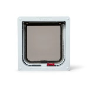 Lockable Cat Flap with Door Liner to 50mm (2 inches) – White (234W)